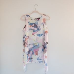 Vince Camuto Watercolor Tunic Top - Size XS